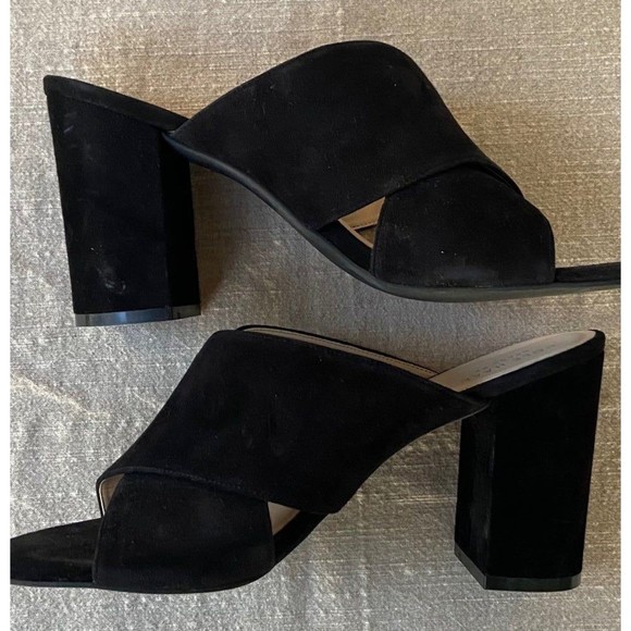 Cole Haan | Gabby Sandals Women's Size 9.5 B Black Suede Open Toe Casual Pump - Picture 5 of 12